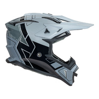 Nitro Helmet MX760 Hyper Gloss Silver/Grey/Black/Dark Grey