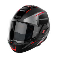 Nolan Helmet N120-1 Flip Over Nightlife Flat Grey/Black/Red 