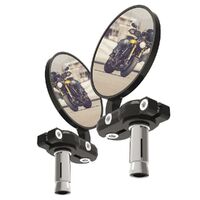 Oxford Bar End Mirrors Black Pair (Replaces OXOX120)