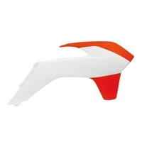 Rtech Radiator Shrouds for KTM 125 SX 2013-2015 Neon Orange/White 