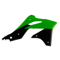 Rtech Radiator Shrouds for Kawasaki KXF 250 2013-2016 OE Green/Black 