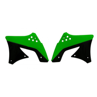 Rtech Radiator Shrouds Kawasaki KX250F Monster 2009 Green/Black (2009 & 2012) 