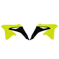 Rtech Radiator Shrouds for Suzuki RMZ 450 2008-2017 Neon Yellow/Black 