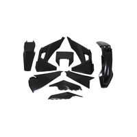 Rtech Plastics Kit Husqvarna FE 450 2020-2021 (Inc Front H/Light Plastic) Black