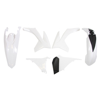 Rtech Plastics Kit for KTM EXC 125-200-250-300 SIX DAYS 2012-2013 White/Black