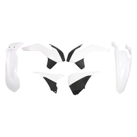 Rtech Plastics Kit for KTM EXC-F 250-350-450-500 2014-2016 White/Black