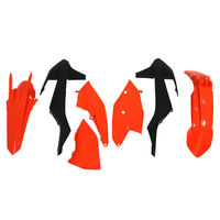Rtech Plastics Kit for KTM EXC 250-300 SIX DAYS 2017-2019 -OEM-417 Orange/Black