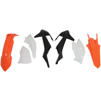 Rtech Plastics Kit KTM OEM EXC/F/XC-W EXCF 250-500 SIXDAYS 17-19 Org/White/Black