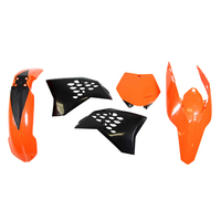 Rtech Plastics Kit KTM OEM Six Days ED EXC 200-250-300 2008-2011 Orange/Black