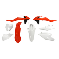 Rtech Plastics Kit for KTM SX 250 2017-2018 w/Left Airbox cover Orange/White