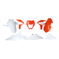 Rtech Plastics Kit for KTM EXC-F 250-350-450-500 SIX DAYS 2020-2021 Orange/White