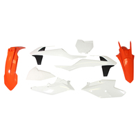 Rtech Plastics Kit KTM OEM Fact SXF 250 Fact ED 2016-18 OEM-526 Org/White/Black