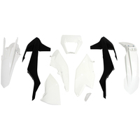 Rtech Plastics Kit for KTM EXC 250-300 SIX DAYS 2017-2019 -OEM-588 White/Black