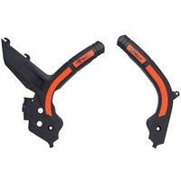 Rtech Frame Protectors for KTM 500 XCF-W 2020-2021 Black/Orange