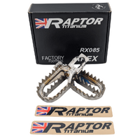 Raptor Titanium Footpegs Offset (5 Down/5 Back) for KTM 85 SX 2025 RX085-5D-5B