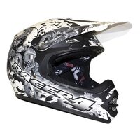 RXT Helmet Racer 4 Kids/Youth Matt Black/White