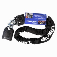 Lok-Up Chain & Padlock 10mmx10mmx1.5m Black Lock Heat Hardened Chain
