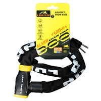 Lok-Up Chain & Built-In Alarm Lock 120Db 8mmx8mmx1.2m Black/Yellow