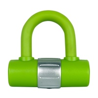 Lok-Up U Lock Padlock / Disc Lock Blk/Fluro  Reminder Cable Not Included