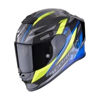 Scorpion Exo Helmet EXO R1 Evo Carbon Air Runner Black Blue Yellow