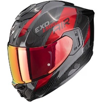 Scorpion Exo Helmet EXO 1500 Carbon Air Incl Mirror Visor Black Red