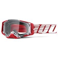 100% Armega Goggles Oversized Deep Red Clear Lens