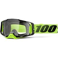 100% Armega Goggles Neon Yellow - Clear Lens