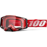 100% Armega Goggles Red Clear Lens