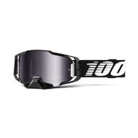 100% Armega Goggles Black Silver Flash Mirror Lens