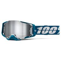 100% Armega Goggles Albar Flash Silver Lens