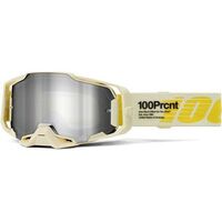 100% Armega Goggles Barely-Mirror Silver Lens