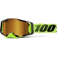 100% Armega Goggles Neon Yel-Mirror Gold Lens