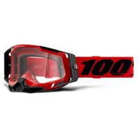 100% Racecraft2 Goggles Red Clear Lens