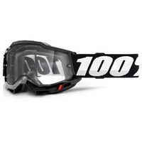 100% Accuri 2 Enduro Moto Goggles Black Clear Lens