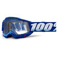 100% Accuri 2 Enduro Moto Goggles Blue Clear Lens