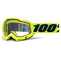 100% Accuri 2 Enduro Moto Goggles Yellow Clear Lens