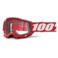 100% Accuri 2 Enduro Moto Goggles Red Clear Lens