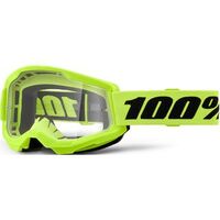 100% STRATA 2 Goggles Neon Yellow - Clear Lens