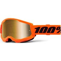 100% STRATA 2 Goggles Neon Org-Mir Gold Lens