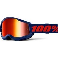 100% STRATA 2 Goggles Navy - Mirror Red Lens