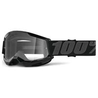 100% Strata2 Youth Goggles Black Clear Lens