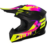 Shot Racing Gear Helmet 2026 Pulse X-treme Pink/Neon Yellow Gloss Kids 