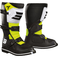 Shot Racing Gear Boots Racing 2 Black/White/Neon Yellow Kids 