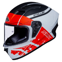 SMK Stellar Helmet Squad Matt White Red Black