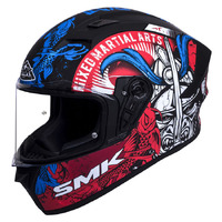 SMK Stellar Helmet Samurai Matt Black Blue Red