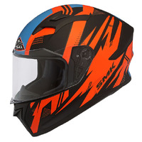SMK Stellar Helmet Trek Matt Black Orange Blue
