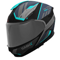 SMK Gullwing Helmet Tekker Matt Black Grey Blue 