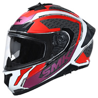 SMK Typhoon Helmet RD1 Matt White Red Grey 