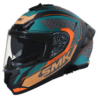 SMK Typhoon Helmet RD1 Matt Black Green Orange 