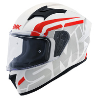 SMK Helmet Stellar Stage MA163 Matt White Grey Red